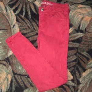 Red American Eagle stretchy legging pants